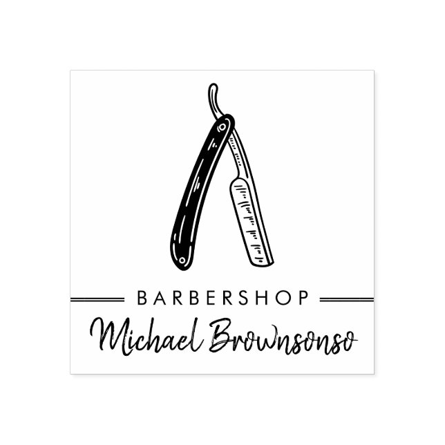 Logo-Razzia für männliche Friseurin Gummistempel (Prägung)
