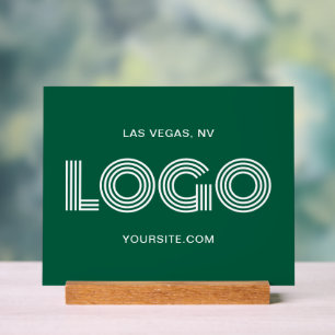 Logo rectangulaire moderne et vert chasseur et bla