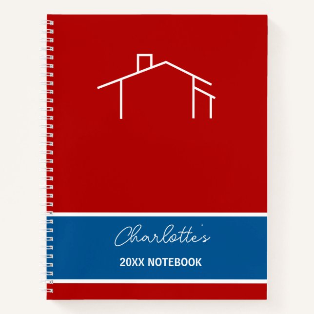 Logo Red White Blue Business Plane Notebook Notizbuch (Vorderseite)