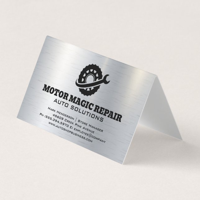 Logo "Reifenschlüssel" | Auto-Reparaturshop Visitenkarten (Vorderseite)