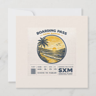 Logo Reise Saint Martin SXM Vintage Feiertagskarte