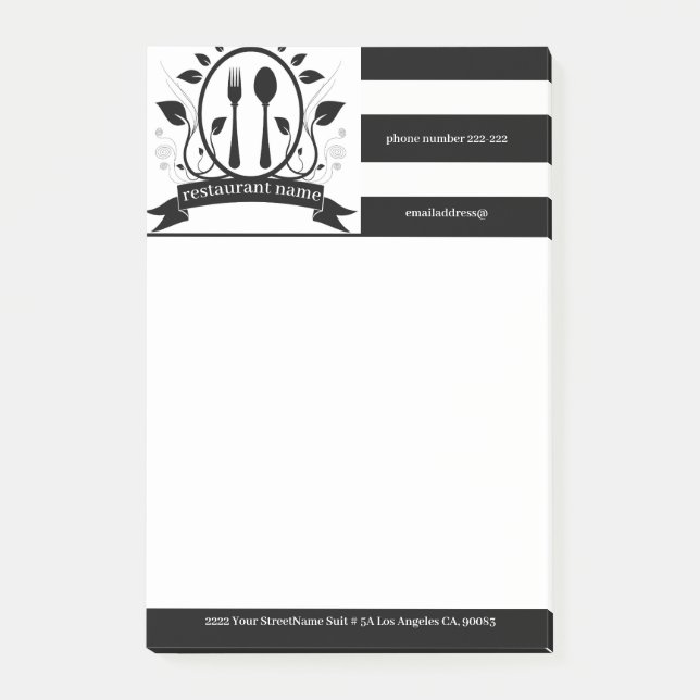 Logo-Restaurant Post-it Klebezettel (Vorderseite)