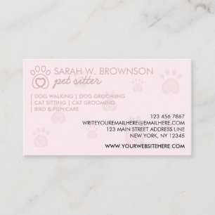 Logo rosa für Haustierpfoten Hund Katze Visitenkarte