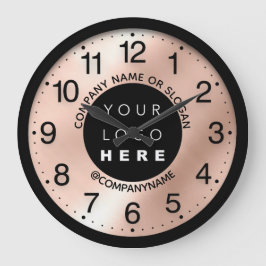 Logo-Rose des Unternehmens Blush Name Slogan Große Wanduhr