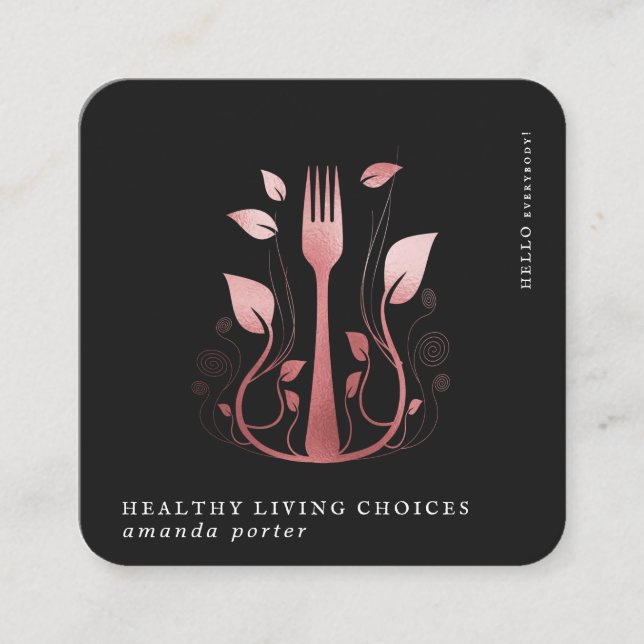 Logo rose Gold | Carte de visite de la nutrition (Devant)