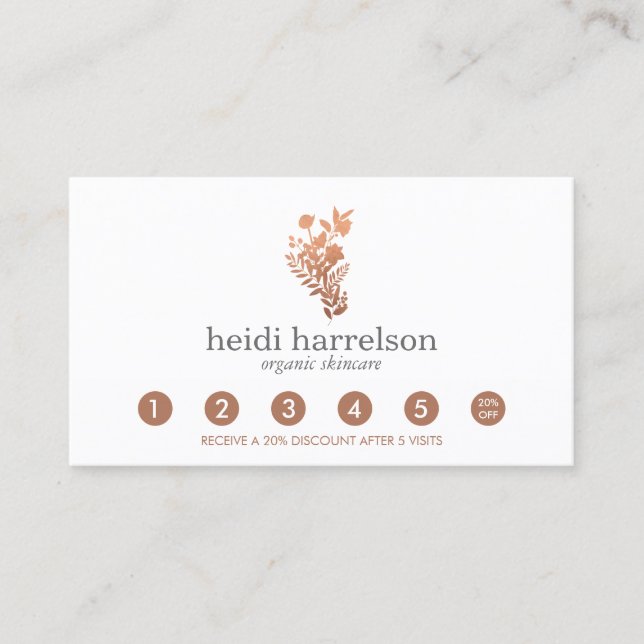 Logo rose Gold Floral sur la carte de fidélité du  (Devant)