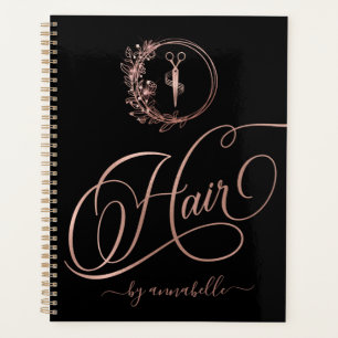 Logo rose Gold Hair carnet de rendez-vous 