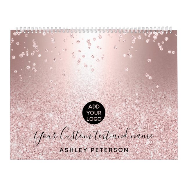 Logo Rose Gold Konfetti Metallische Ober-Glitzern Kalender (Titelbild)