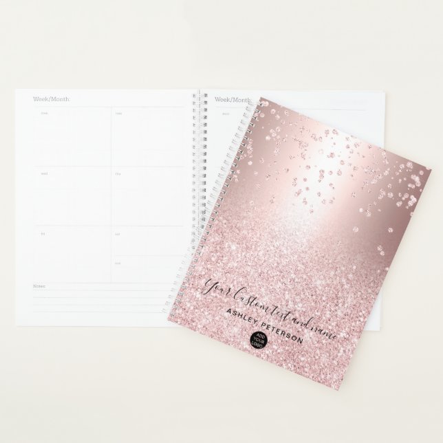 Logo rose or confetti métal ombre (Devant avec enveloppe)