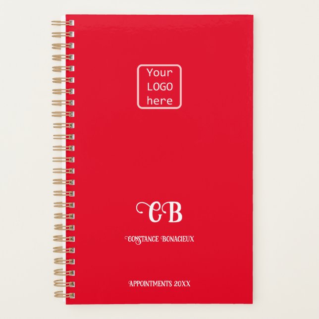 Logo Rouge & Blanc Monogramme Business Planner 202 (Devant)