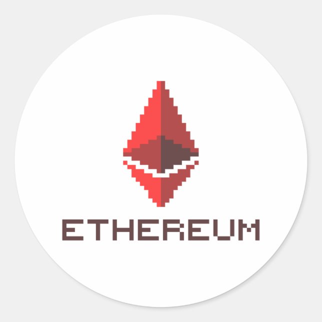 Logo rouge Ethereum ETH 8 bits | Sticker (Devant)