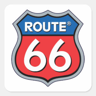 Logo "Route 66" Quadratischer Aufkleber