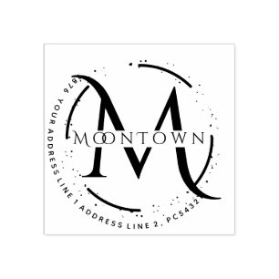Logo-Rücksendeadresse Elegante Monogram Gummistempel
