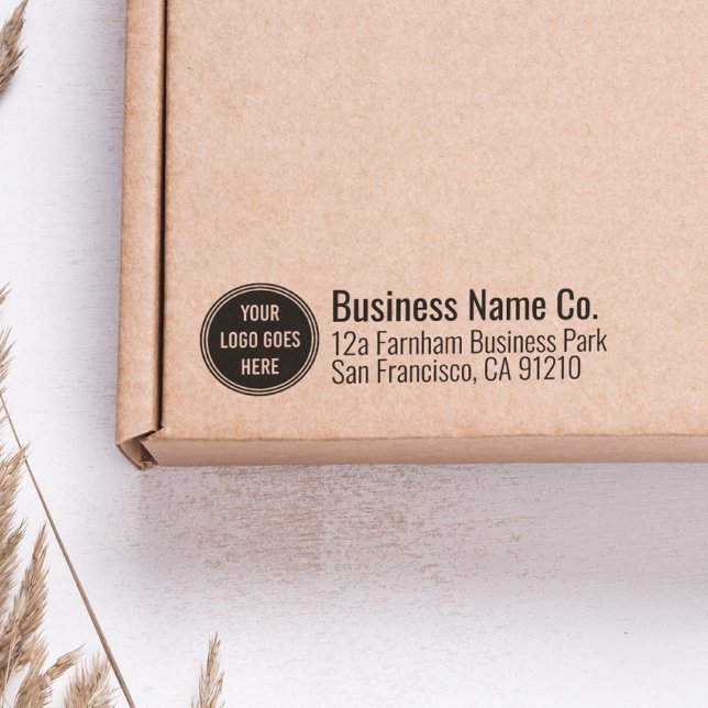 Logo-Rücksendeadresse für Berufliche Unternehmen Permastempel (Rubber Stamp Mock-up)