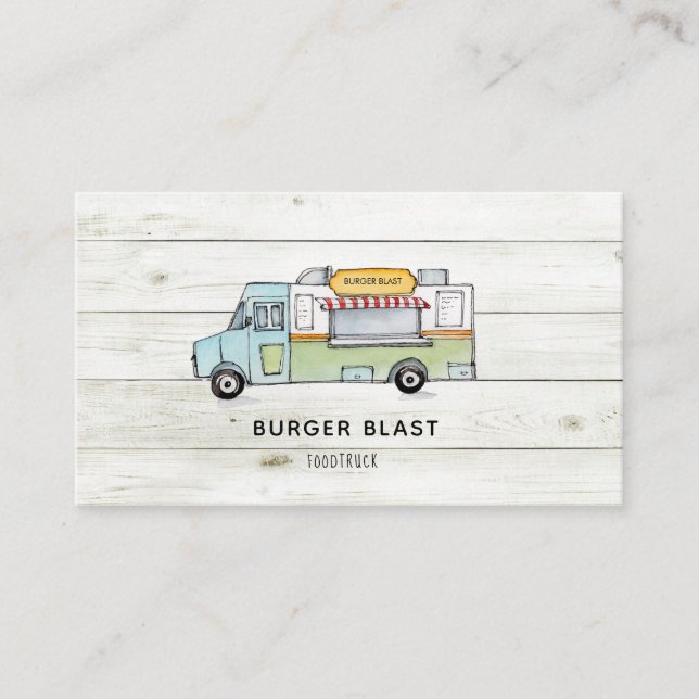 Logo Rustic bois Food Truck Carte de visite (Devant)