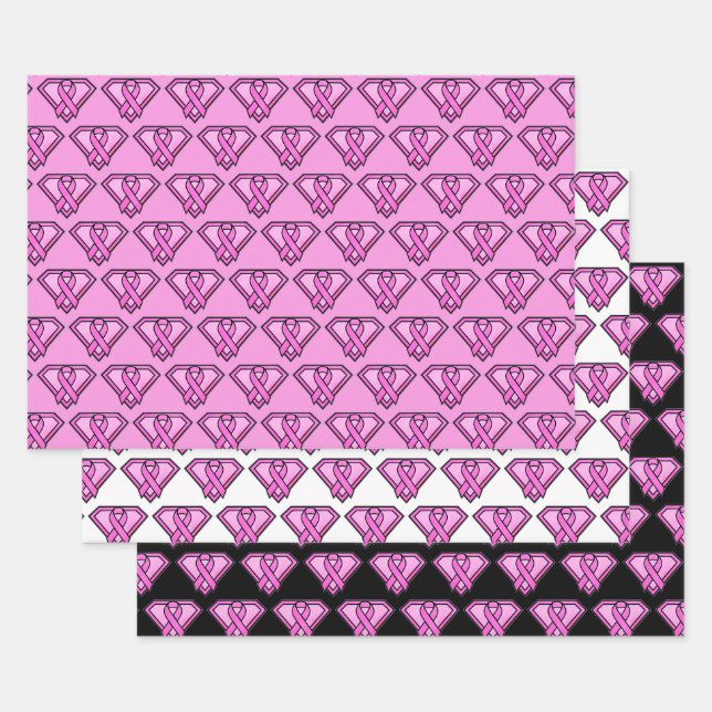 Logo-Sammlung zur Sensibilisierung für Brustkrebs Geschenkpapier Set (Set)