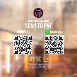 Logo Scan to Pay CashApp Venmo QR-Code Fensteraufkleber