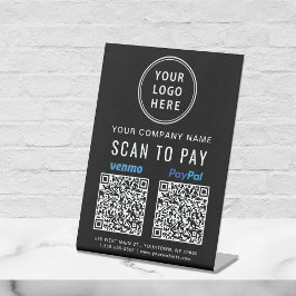 Logo-Scan zu zahlen Paypal Venmo QR Codes schwarz Sockelschild