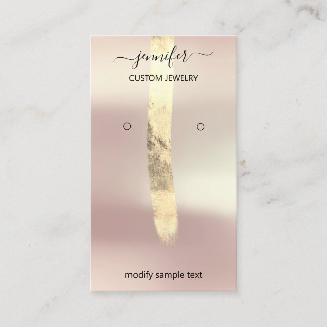Logo-Schmuck-Card Social Media-Gold-Rose Visitenkarte (Vorderseite)