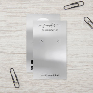 Logo Schmuck Card Social Media Silver Gray Visitenkarte