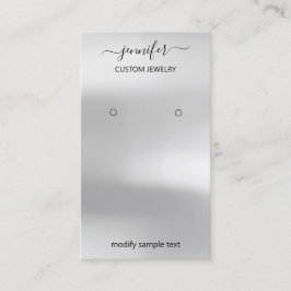 Logo Schmuck Card Social Media Silver Gray Visitenkarte