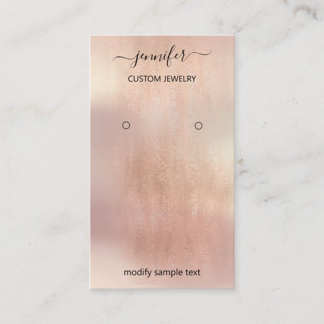 Logo-Schmuck-Karte Social Media-Rose Blush Visitenkarte (Vorderseite)