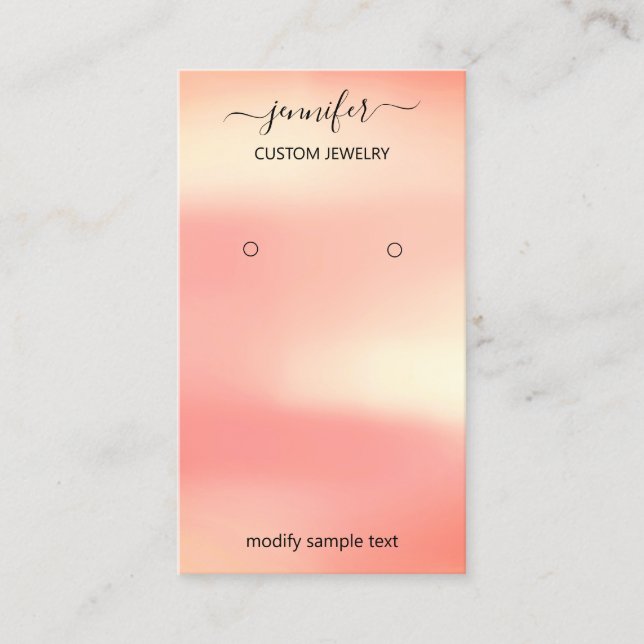 Logo-Schmuck-Karte Social Media-Rose Blush Visitenkarte (Vorderseite)