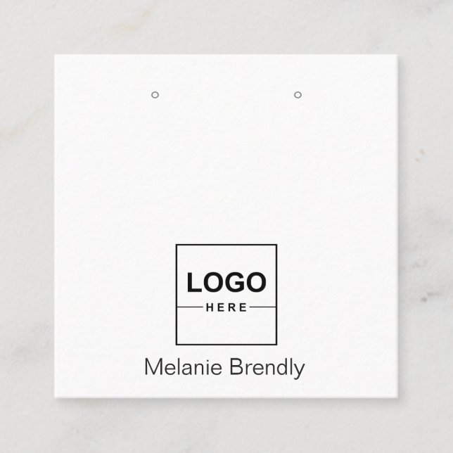 Logo-Schmuckmarke "Earring Display Business Card" Quadratische Visitenkarte (Vorderseite)