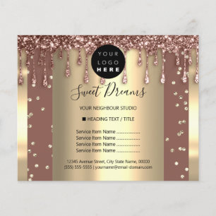 Logo Schönheit Makeup Nails Preisliste Rose Tropfe Flyer