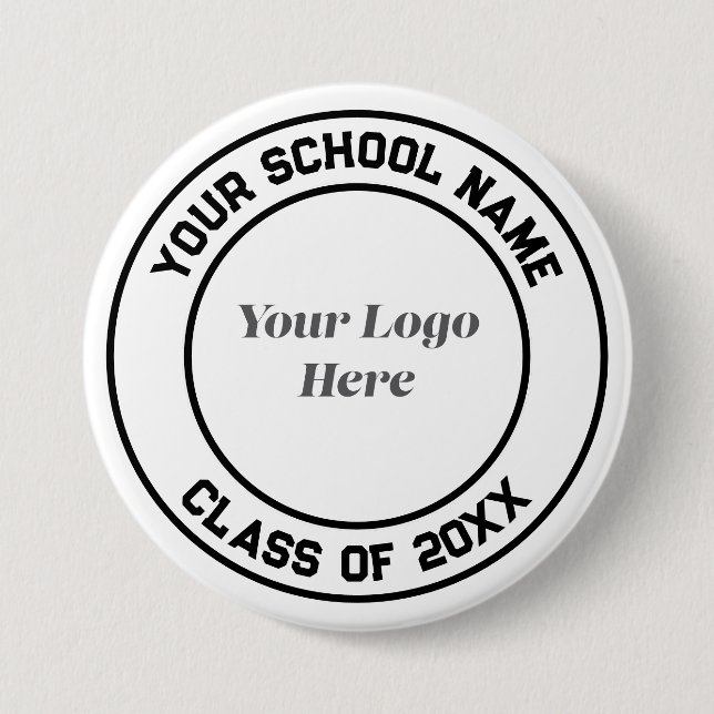 Logo School Name Senior Grad Gastgeschenk Keepake Button (Vorderseite)