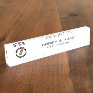 Logo-Schreibtisch mit benutzerdefinierter Führungs Namensplakette