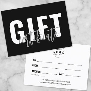 Logo Schrift Geschäft Geschenkgutschein Gutschein Visitenkarte