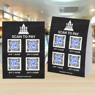 Logo Schultafel 5x7 QR-Code 8 Apps Scannen zum Bez Tischaufsteller