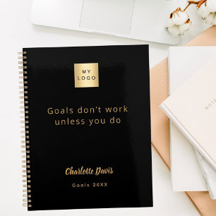 Logo Schwarz Gold Motivationszitat Geschäft Planer