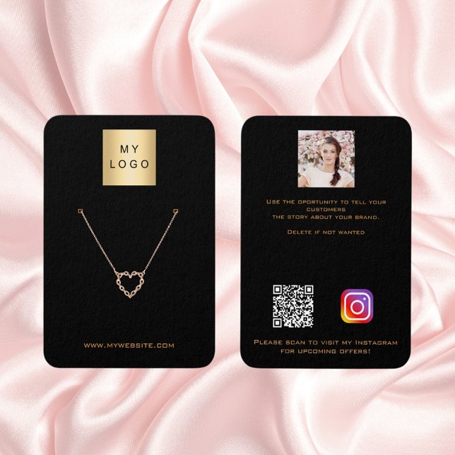 Logo schwarzer Ohrring Schmuck Foto QR-Display (Von Creator hochgeladen)