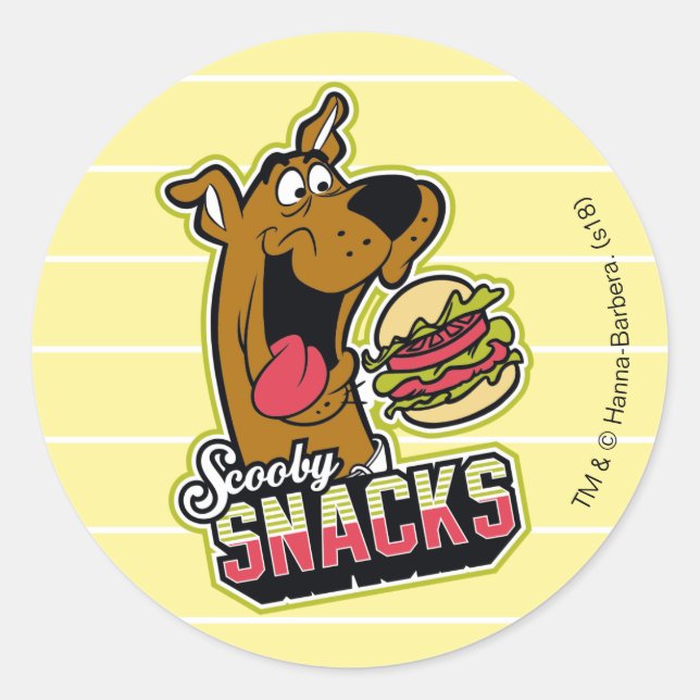 Logo "Scooby-Doo "Scooby Snacks" Runder Aufkleber (Vorderseite)