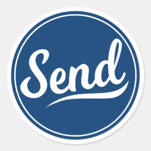 Logo senden runder aufkleber