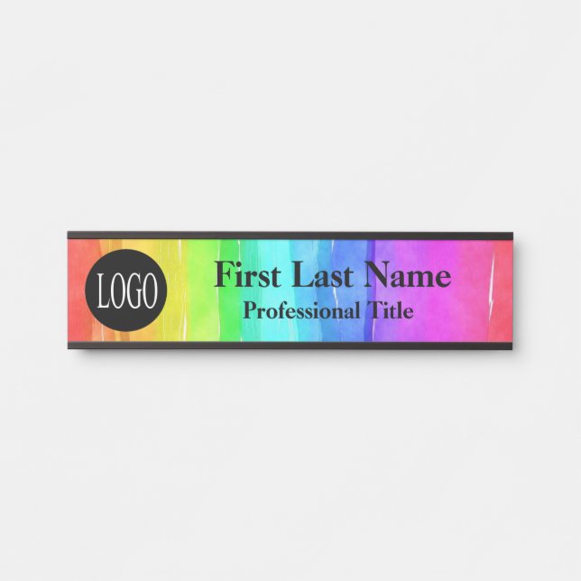 Logo-Signatur für Rainbow-Wasserfarben Türschild (Vorderseite )