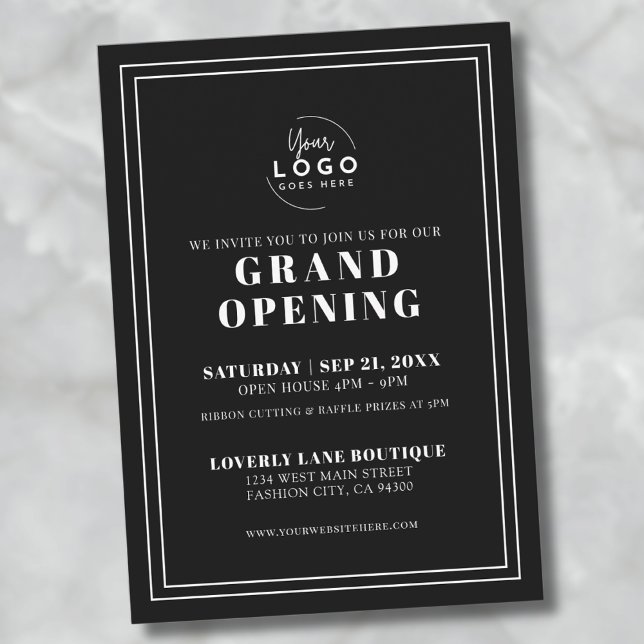 Logo Simple Business Grand Opening Party Einladung (Logo Simple Business Grand Opening Party Invitation)