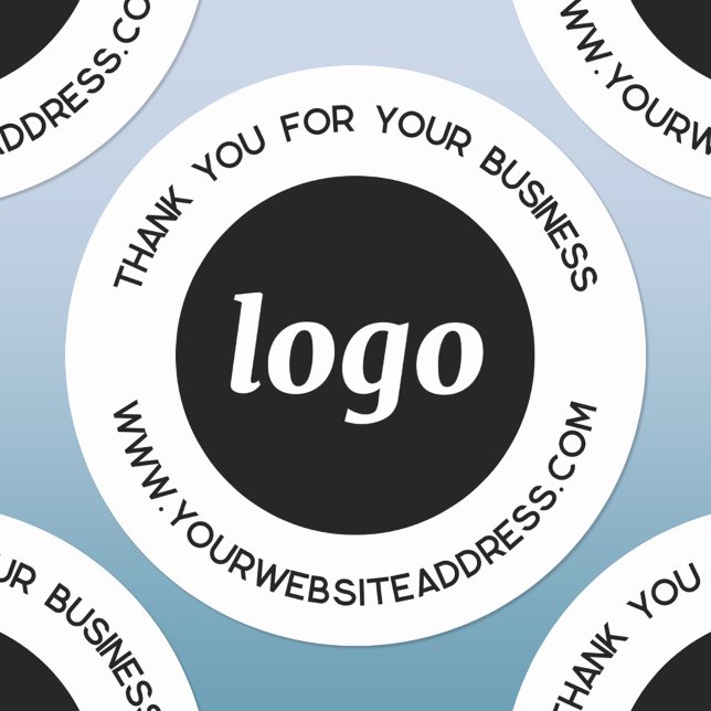 Logo simple Étiquettes de Merci d'entreprise (Logo and text custom business promotional thank you stickers)
