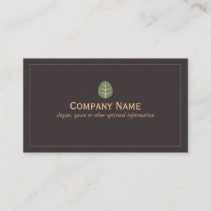 Logo simple feuille verte Carte de visite de la na
