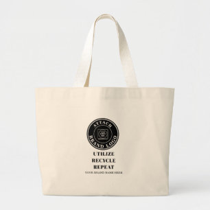 Logo-Slogan- und Firmenname-Branding-Tragetasche h Jumbo Stoffbeutel