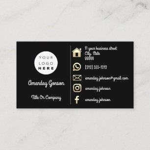 Logo Social Media Gold QR Code Gold Black Visitenkarte