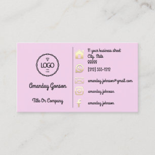 Logo Social Media Gold QR-Code Rosa Farbe Visitenkarte