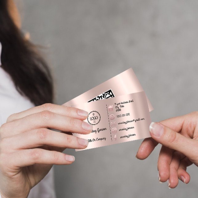 Logo Social Media Gold QR Code Rose Adress Visitenkarte (Von Creator hochgeladen)