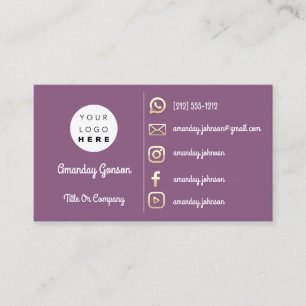 Logo Social Media Gold QR Gold Lila Visitenkarte