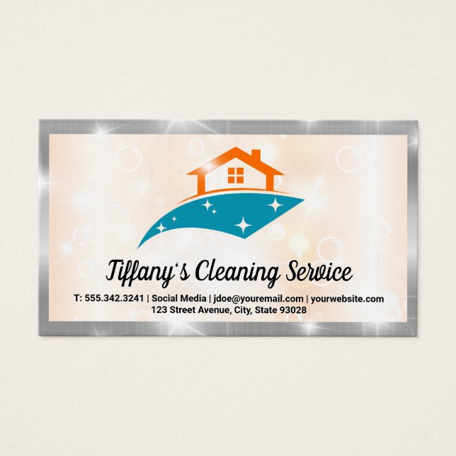 Logo Sparkle House | Nettoyer les bulles brillante (Devant)