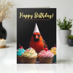 Logo Spaß Niedlicher Corporate Kardinal Bird Gebur Karte