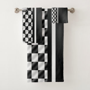 Logo Sport Noir et Blanc Damier de Course