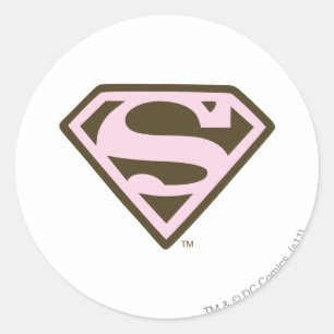 Logo "Supergirl Pink and Brown" Runder Aufkleber